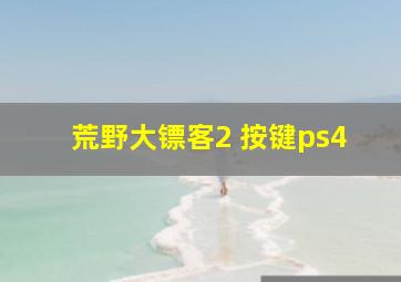 荒野大镖客2 按键ps4